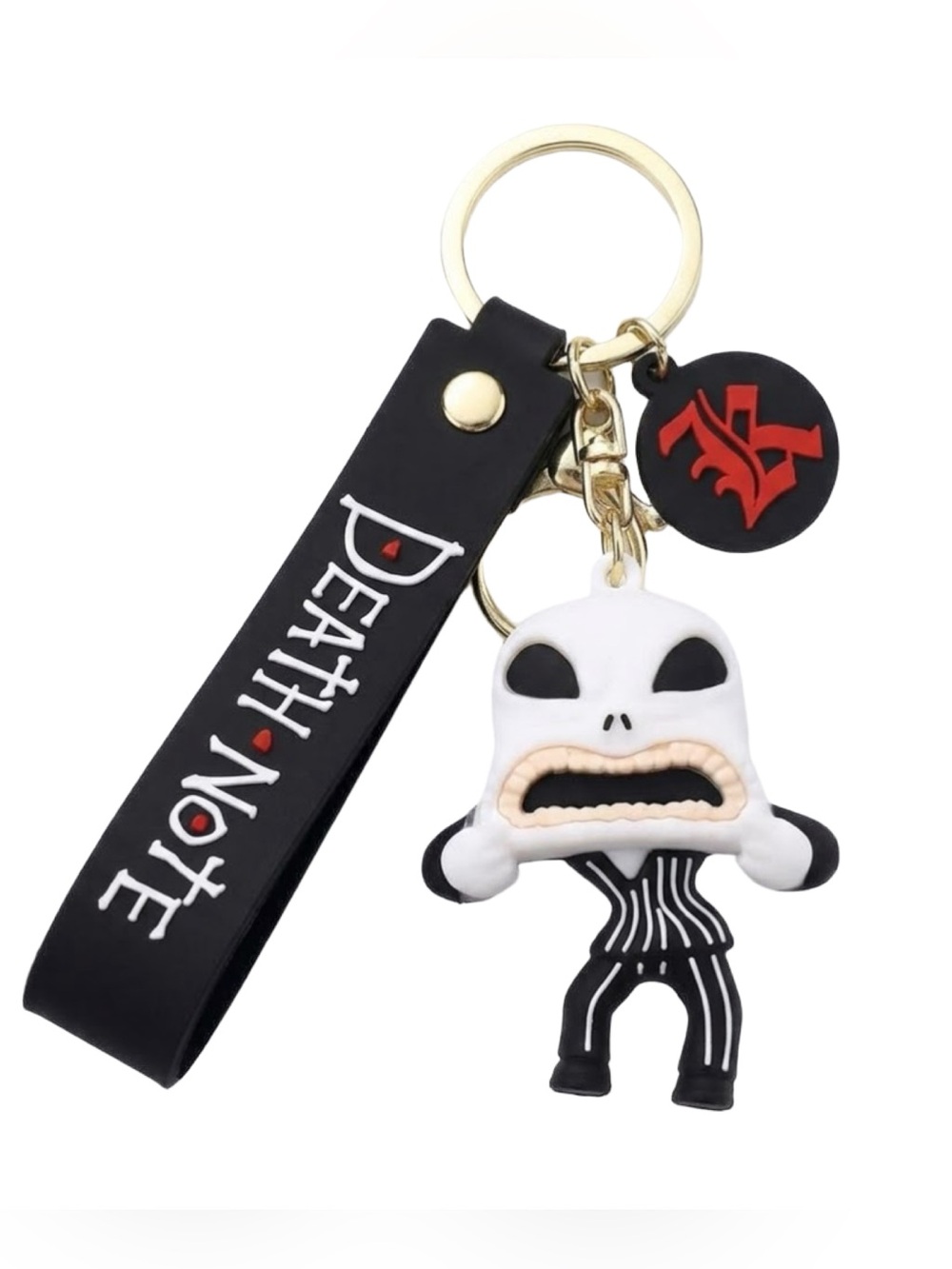 Disney Nightmare Before Christmas Jack Skellington Scared Face Silicone Keychain